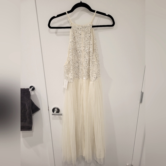 ASOS Halter Off-white Sequin Dress, Size 12 - Picture 2 of 2